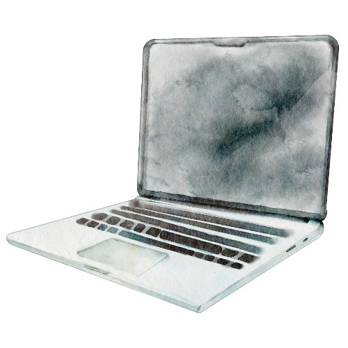Laptop watercolor painting
